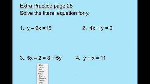 1.5 Solving Literal Equations