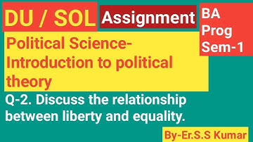 DU/SOL Assignment Question paper Downlaod |Answer 2020IPolitical Science BA prog Q 2 in english