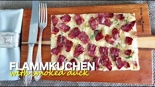 Flammkuchen with  Magret de Canard Fumé - Smoked Duck Breast