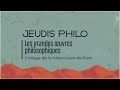 Les grandes uvres philosophiques  critique de la raison pure de kant  jeudis philo