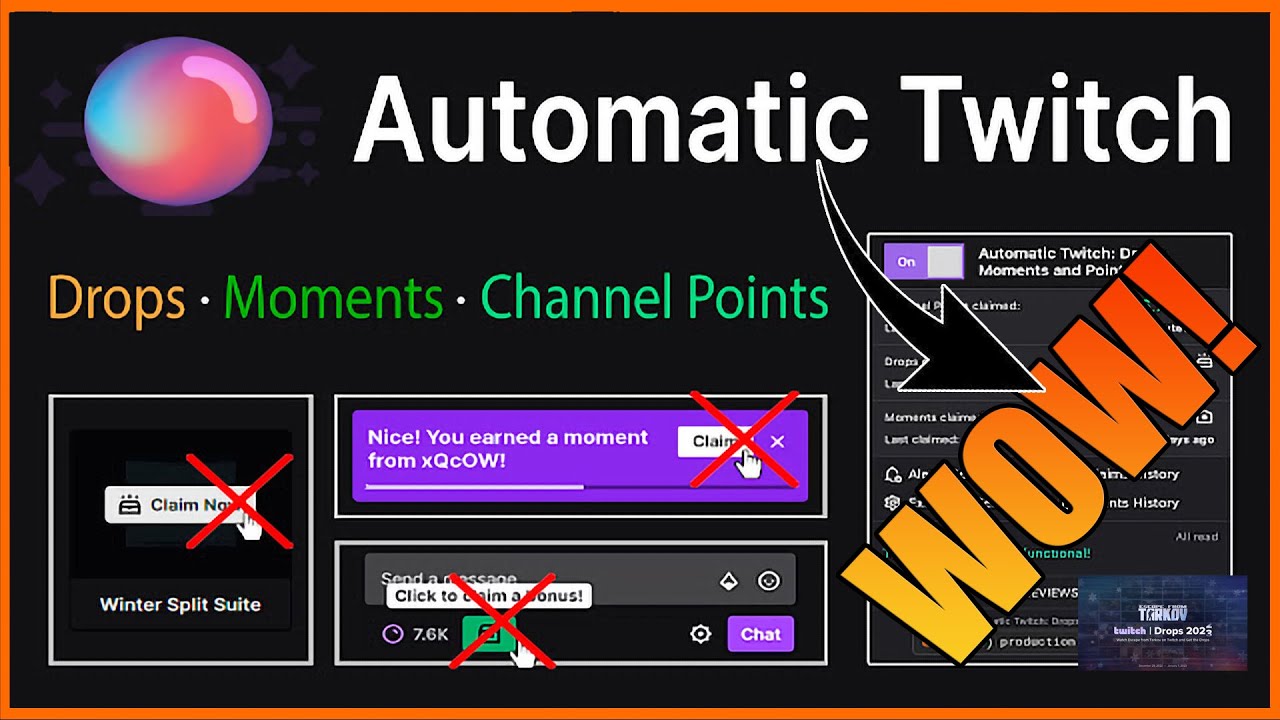 AUTOMATIC TWITCH DROPS extensión AUTOCLAIM YouTube