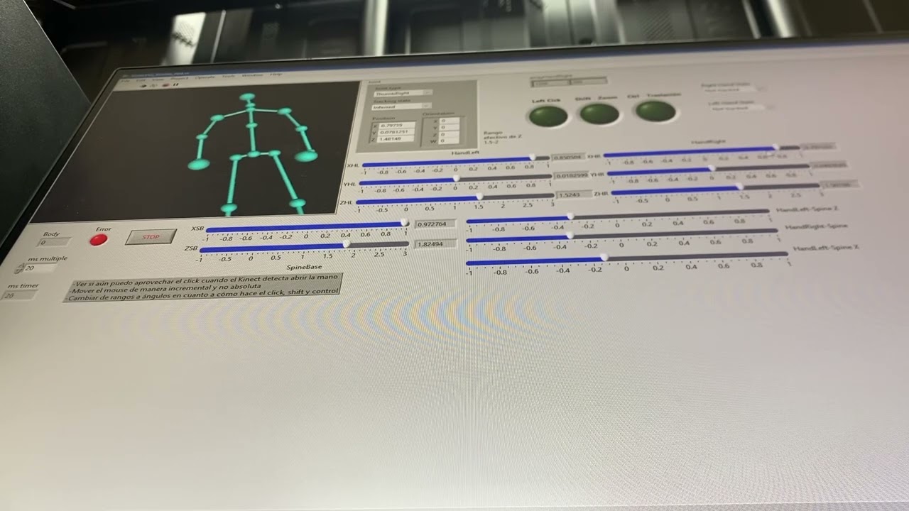 Human Interaction Project with LabVIEW & Kinect | Real - Time Motion Control Demo