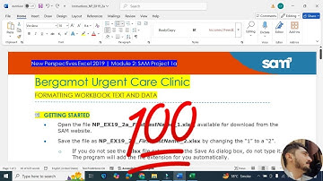 New Perspectives Excel 2019 | Module 2: SAM Project 1a #BergamotUrgentCareClinic #excelmodule2