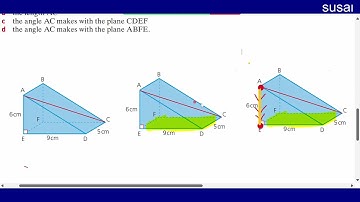 GCSE Maths -3D TRIGONOMETRY-Find Angle between line AC & plane BDFE.It