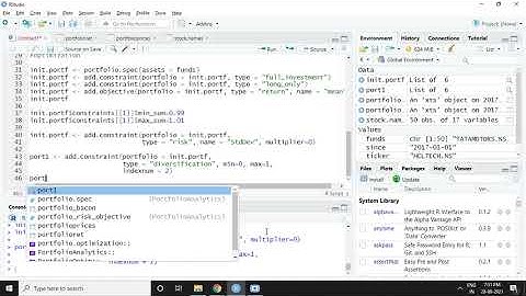 Portfolio optimization for maximizing Sharpe Ratio using R Studio (CRAN)