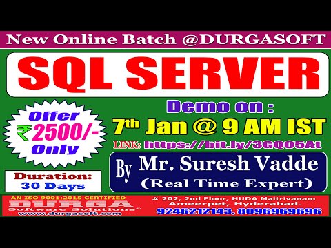 SQL SERVER Online Training @ DURGASOFT