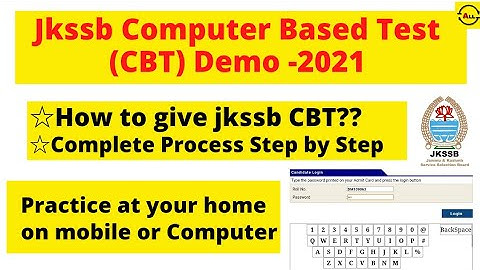 Jkssb CBT demo || Practice CBT on your mobile || jkssb Computer based test practice || Link for demo
