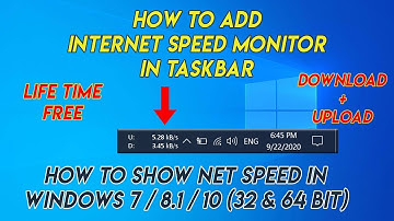 How To Show Net Speed On Taskbar In Window 10 / 8.1 / 7 (32 & 64 Bit) | Hindi | Net Speed Monitor