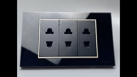 Ổ Cắm Điện Âm tường Mặt Kính Cường Lực Viền Vàng TENKO I Tenko.com.vn