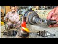 CV joint drive shaft and axle split into two parts for Amazing repairing process