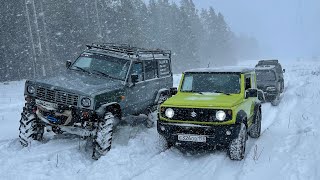 Шнива за 20к против нивы Санька, новый Джимник против старого и Pajero pinin)