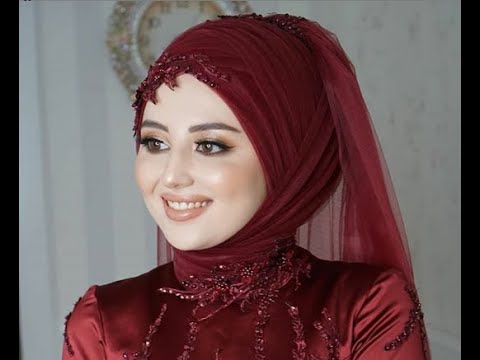 لفات طرح سواريه ❤ لفات حجاب افراح فخامة بالاكسسوارات والخرز 👍 - YouTube