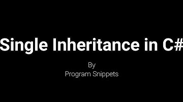 Single Inheritance In C#
