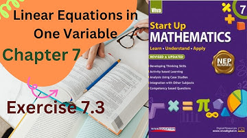 class7 Start Up Mathematics Ch.7 Ex.7.3|Linear Equations in One Variable| Viva Education|
