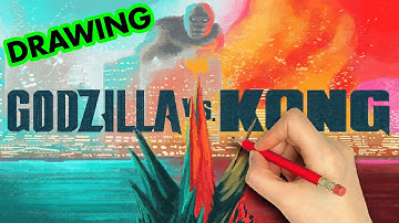 how to draw Godzilla Vs Kong Trailer | Art Therapy