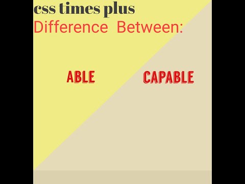 Difference between able and capable