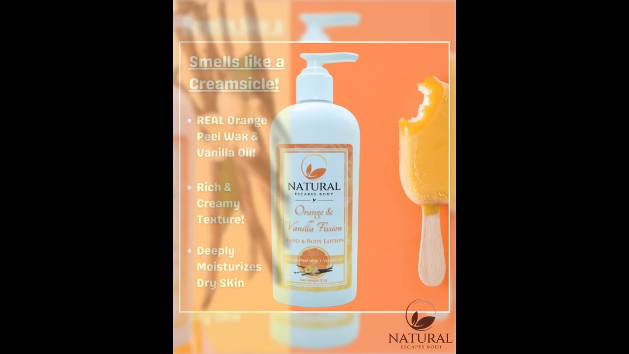 Orange & Vanilla Fusion Hand & Body Lotion | Orange Peel Wax + Orange Peel Oil + Vitamin B5