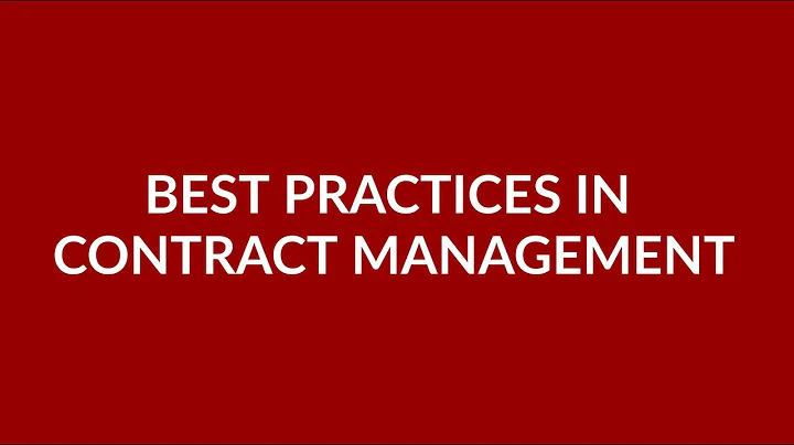 Best Practices in Contract Management