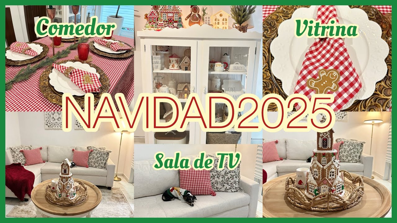 Decoración de mi hogar🎄Navidad2025😍Sala de TV♥️Vitrina y comedor🎅🏼