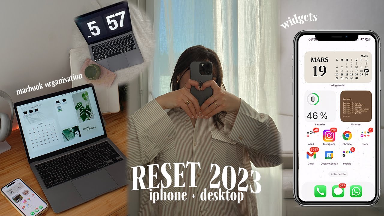 comment j'organise mon téléphone & mon ordinateur 🖥️(productivity, minimalist set up)