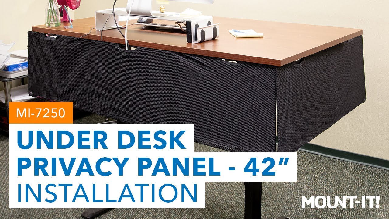 Mount-it! Under Desk Modesty Panel For Office Desks And Sit Stand  Workstations, Mesh Organizer Pockets For Cables And Wires, 60 Inches Wide