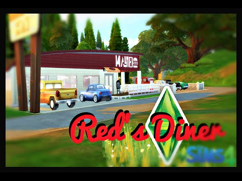 The Sims 4 50's Diner Restaurant Seed Build DINE OUT GAMEPACK