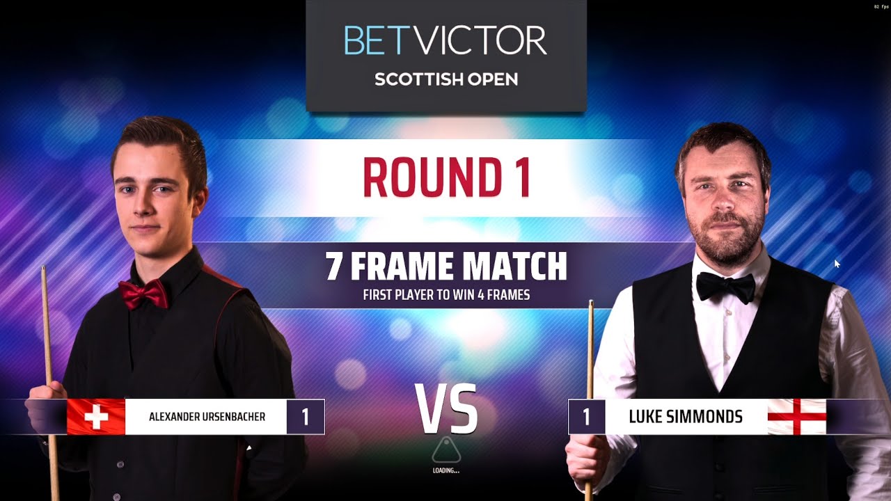 Snooker Betway Scottish Open Round one Alexander Ursenbacher vs Luke ...