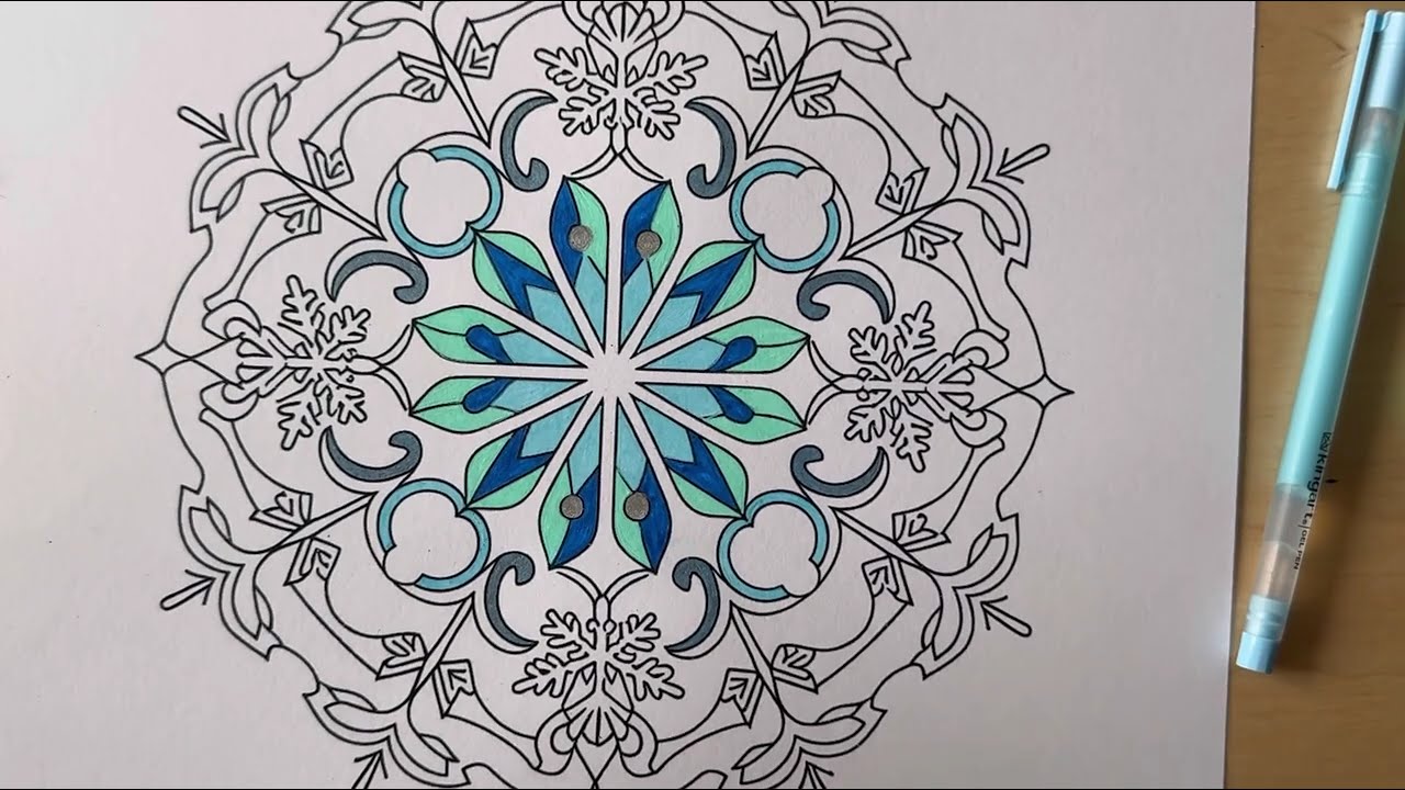 Snowflake Mandala Coloring