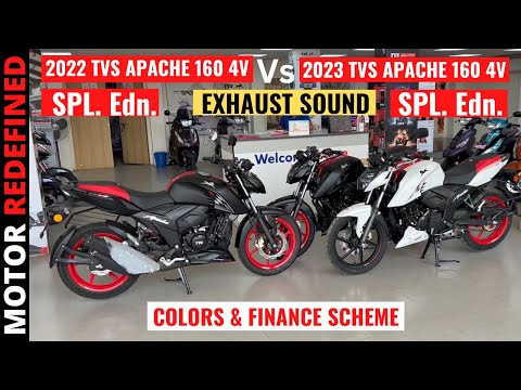 2023 TVS Apache 160 4V SE Vs 2022  TVS Apache 160 4V SE Exhaust Sound, Colors & Finance Scheme.