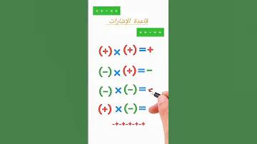 قاعدة الإشارات ضرب الأعداد السالبة و الموجبة الرياضيات 