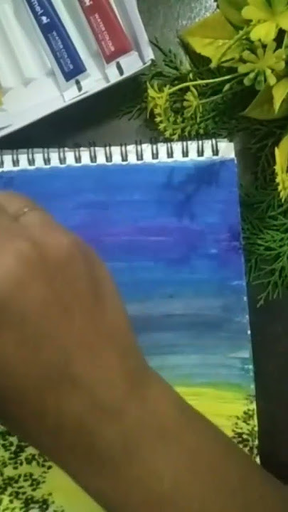 New watercolor scenrey🏞️ penting 🖌️ tutorial on youtube step by step mini#short#penting#viral#video