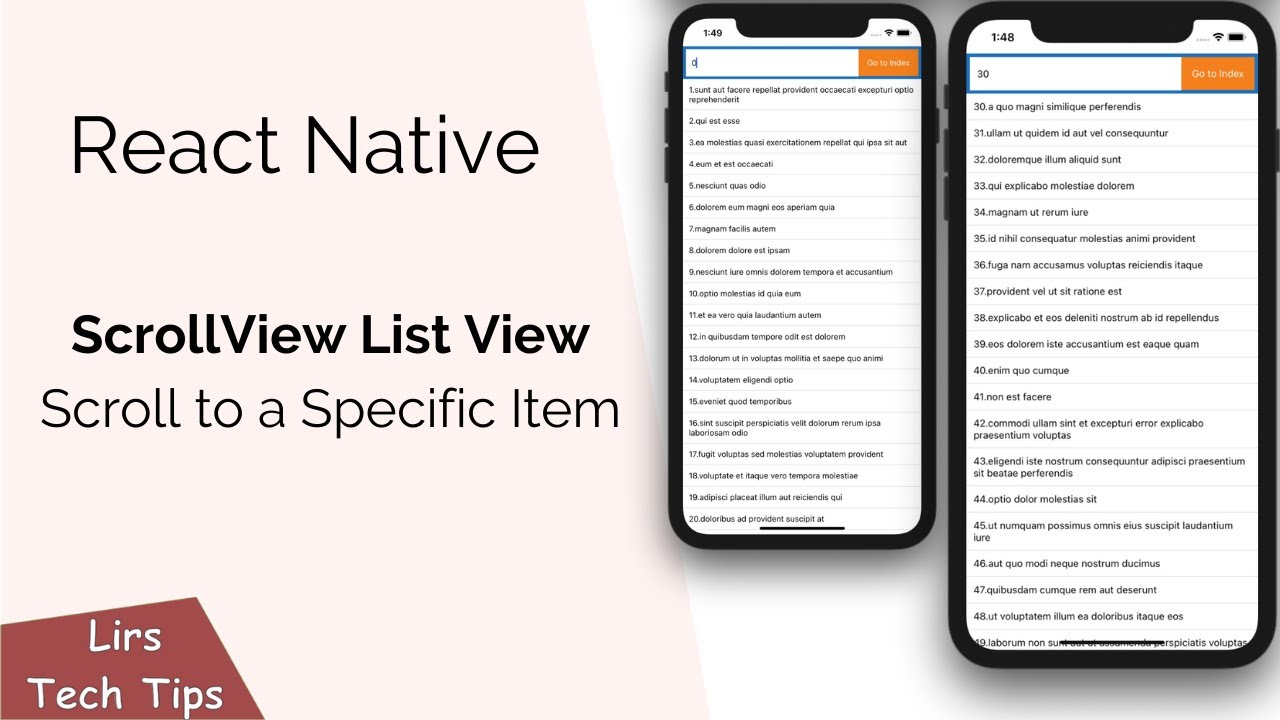 React Native: Scroll to a Specific Item in ScrollView - YouTube React Native: Scroll To A Specific Item In Scrollview - Youtube