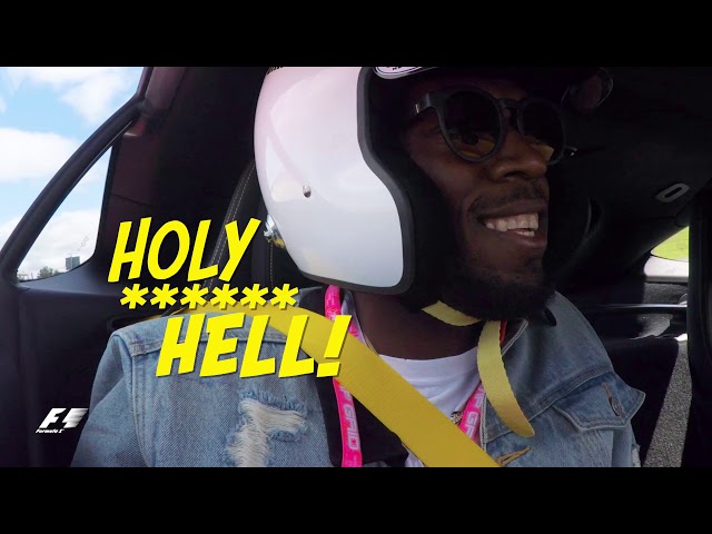 Video: Usain Bolt Takes A Hot Lap Around Austin With Lewis Hamilton