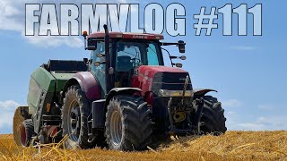 FARMVlog #111 - Podvečerní lisování pšeničné slámy s Case IH PUMA 185 CVX & Fendt Rotana 160V