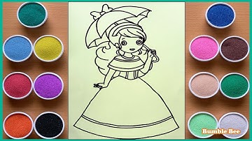 HOW TO SAND PAINTING CLASSIC PRINCESS/TRANH CÁT CÔNG CHÚA CỔ ĐIỂN/LEARN COLOR/SAND ART/BUMBLE BEE TV