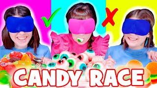 ASMR Candy Race With Closed Eyes | Nerds, Jelly, Candy Spray