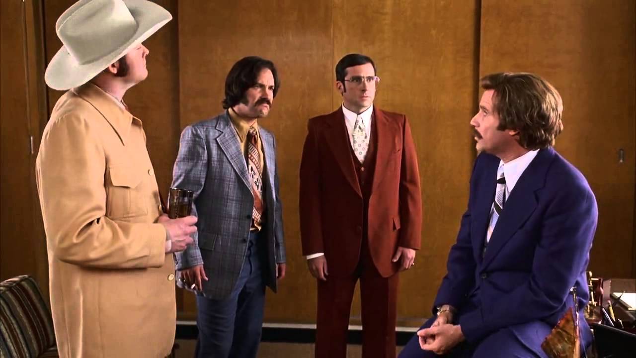 Ron Burgundy and the Channel 4 News team Afternoon Delight cutscene