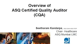Web Series-1: Overview of ASQ Certified Quality Auditor (CQA) screenshot 1
