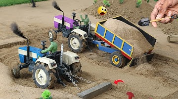 DIY Mini Tractor Trolley Soil Dumping and Field Leveling science project @Weldux