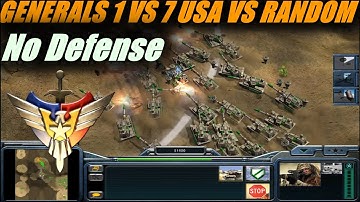 C&C Generals _1 VS 7 Brutal Armies No Defense  1 USA vs 7 RANDOM ( Twilight Flame )