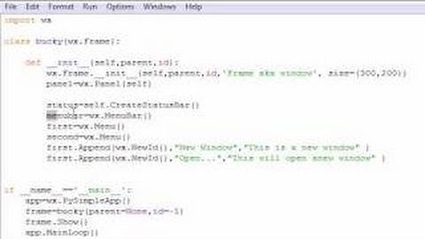 wxPython Programming Tutorial - 3 - Creating a Menu Bar