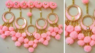 Tutorial Amazing Woolen Door Hanging Toran Making At Home / Woolen Craft / Wall Hanging Ideas 29