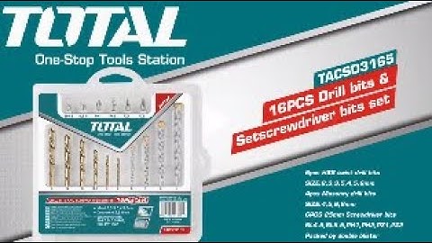 TOTAL 16Pcs Drill Bits & Screwdriver Bits Set TACSD3165