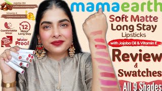 *New* Mamaearth Soft Matte Long Stay Lipsticks Review & Swatches | All Shades | Antima Dubey [Samaa]