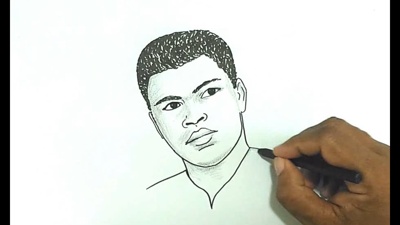 Creative Muhammad Ali Drawing Sketch for Kindergarten