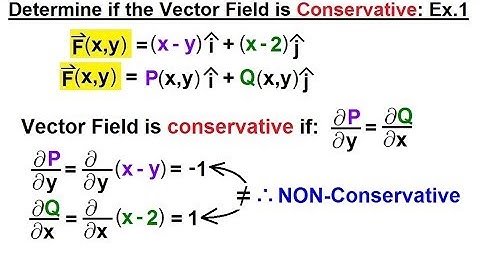 Calculus 3: Line Integrals (40 of 44) Determine if the Vector Field Conservative? Ex. 1
