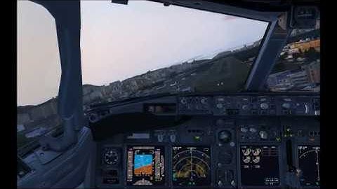 Boeing 737-800, KAI TAK, IGS RWY 13, VISUAL & MANUAL LANDING, HD