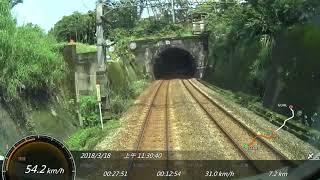 台鐵 2134次區間車 汐科-基隆 SONY FDR-X1000V Action Cam GPS 參數資料 6倍速度 縮時攝影 路程景 EMU800電聯車