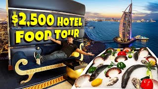 24 HOURS Eating at The Only SEVEN STAR HOTEL In The World! Burj Al Arab FOOD TOUR & ROOM REVIEW