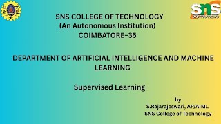 Supervised Learning | Machine Learning | SNS Institutions